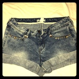 Forever21 Bedazzled Jean Shorts